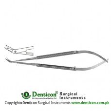Micro Vascular Scissors Round Handle - Extra Delicate Blades - Angled 25° Stainless Steel, 16.5 cm - 6 1/2"
